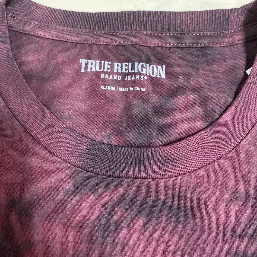 True Religion Men's Red MARBLE SS HS CREW NECK T-‎ Size XL, MSRP:$69.00 NWT